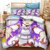 סט מצעים לאנימה SAO Yuuki Asuna, כיסוי שמיכה שמיכה סט מיטה כיסוי שמיכה ציפית לכרית, מידת קינג קווין טווין בנים בנות מבוגרים