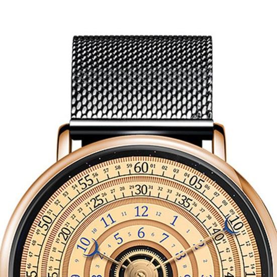 Men Watch Color Matching Half Roulette Date Diaplay Waterproof Clear Print Legible High Accuracy Quartz Movement Quartz Wristwatch