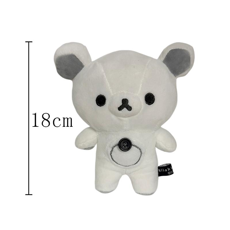 Mini White Bear Plush Toy Doll With Button Detail And Compact Size Ideal As A Small Gift Or Accessory