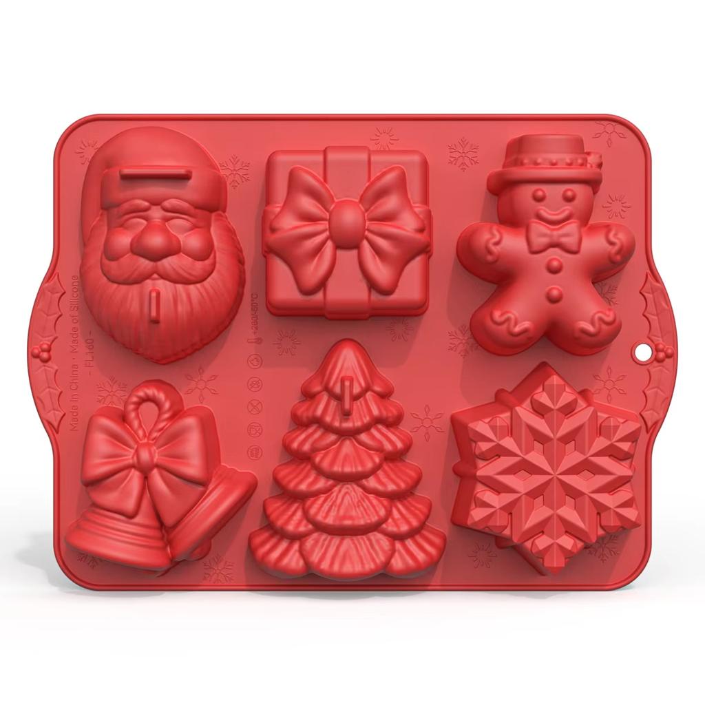 Funny Candy Molds Christmas Theme Shape Silicone Reusable Chocolate Fondant Moulds DIY Baking Decoration Tools