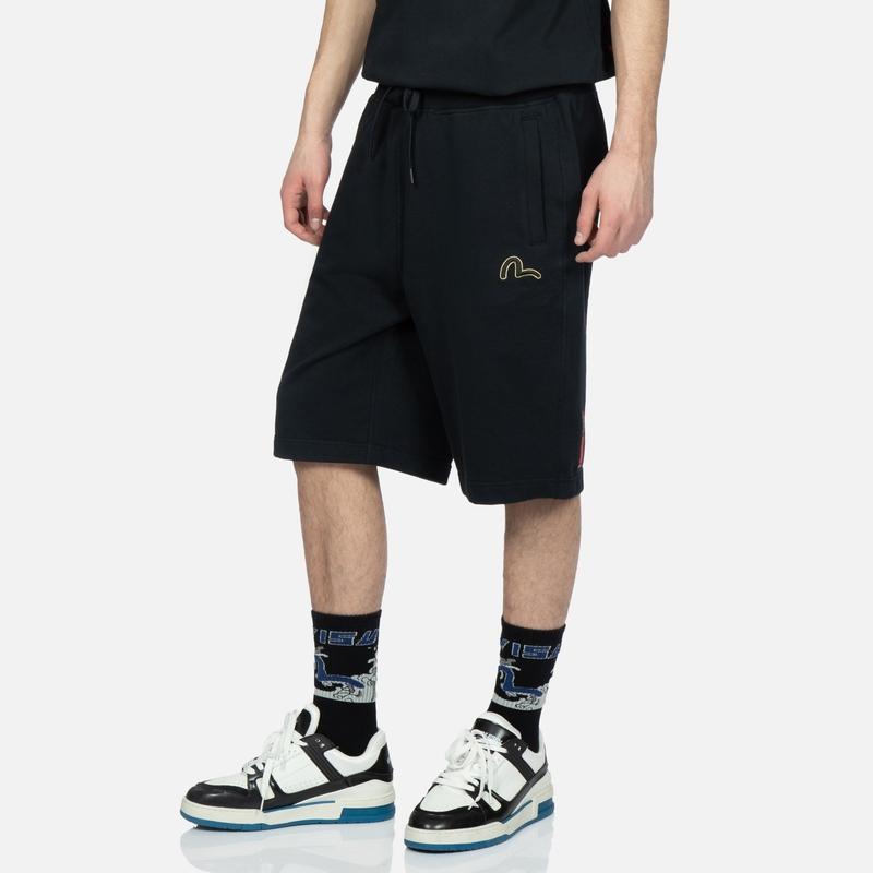 Evisu Buddha Head And Logo Seagull Embroidery Casual Shorts Men Shorts 2ESHTM3ST569XXCT