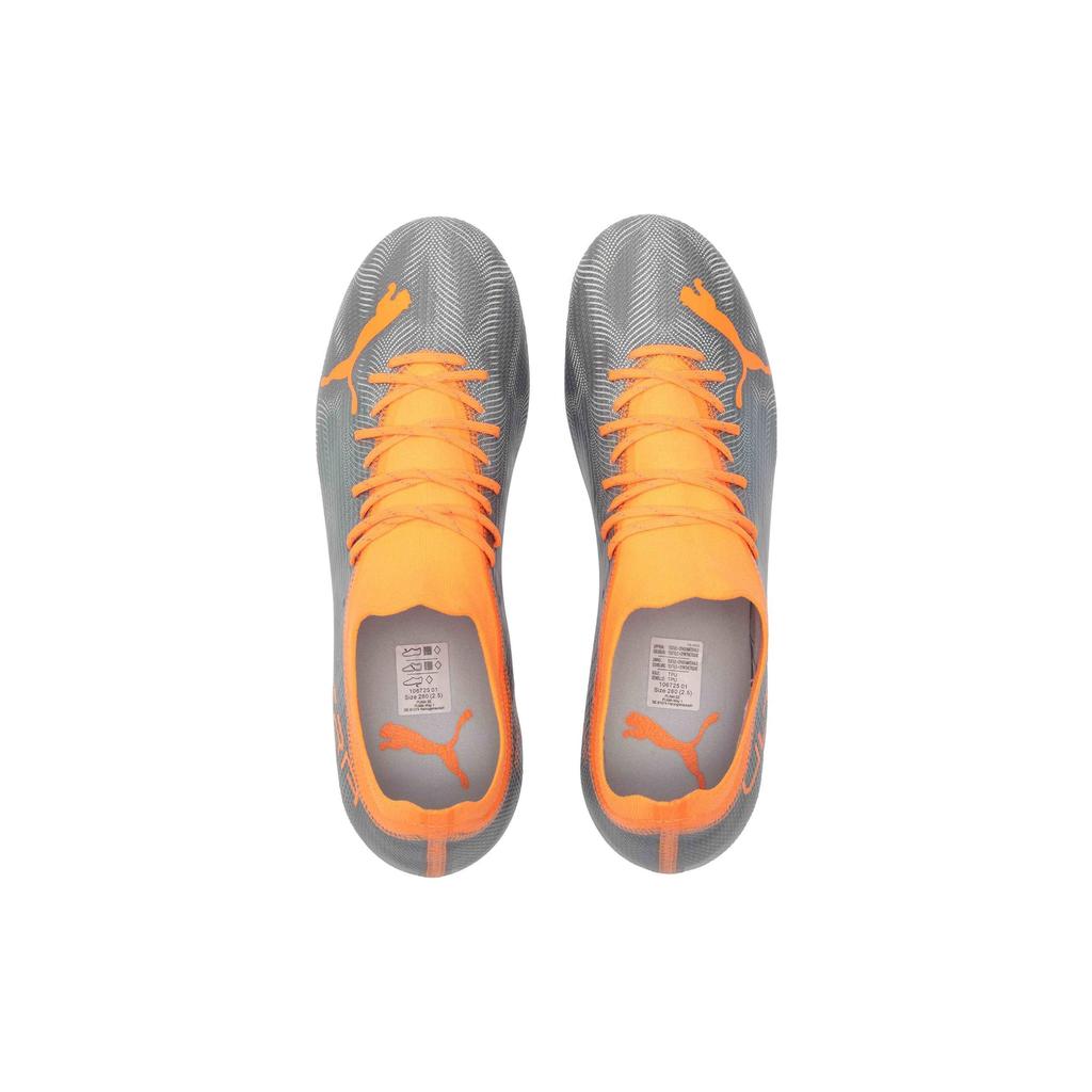 Puma Ultra 2.4 Round Toe Comfortable Low Top MG (Rubber Short Studs) Artificial Turf Soccer Shoes Men soccer shoes Gray Orange 106725-01
