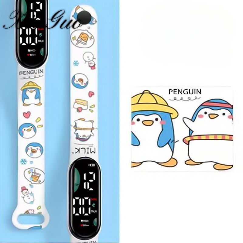 

Новые электронные часы с героями мультфильмов для учащихся начальной школы, милые детские спортивные часы со светодиодной подсветкой и мультяшным принтом