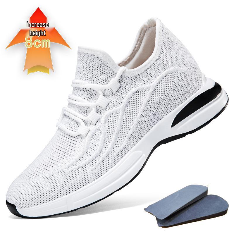 Men s Flyknit Breathable Casual Shoes with 8CM Height Boost - Summer Style 43