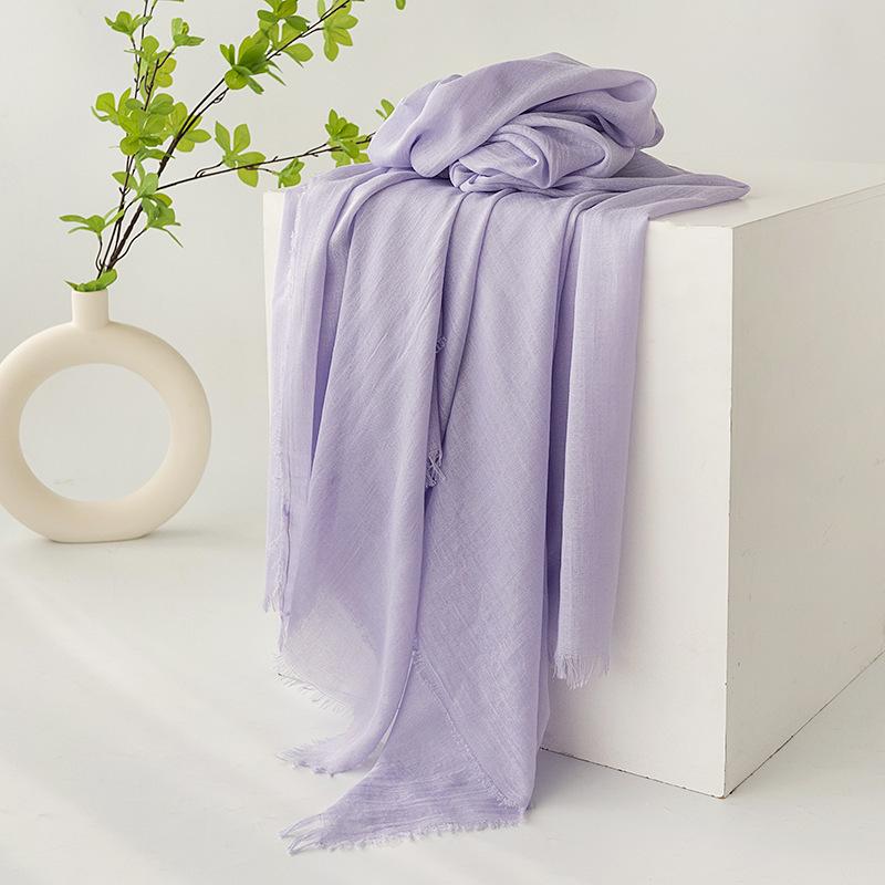 

1Pc Bohemian 190cmx100cm Oversized Scarf Shawl - 8 Color to Choose -Lightweight Breathable Cape for Women, Solid Color світло-фіолетового кольору