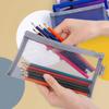 Mesh Pencil Pouches With Transparent Design And Durable Zipper Perfect For School Exams Office Daily Storage
