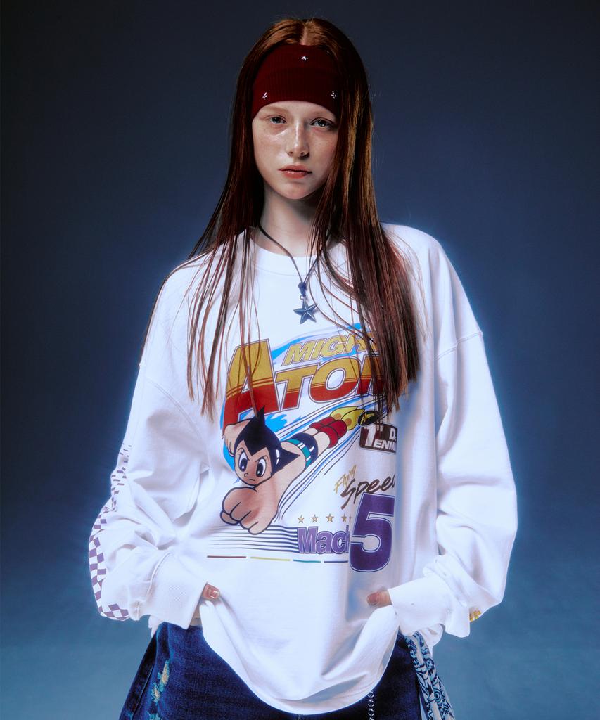 MAINBOOTH [Atom] Racing T-Shirt (White)