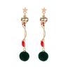 New Accessories Tassel Long Hairball Christmas Earrings, Personalized Fashion Temperament Versatile Design Earrings
