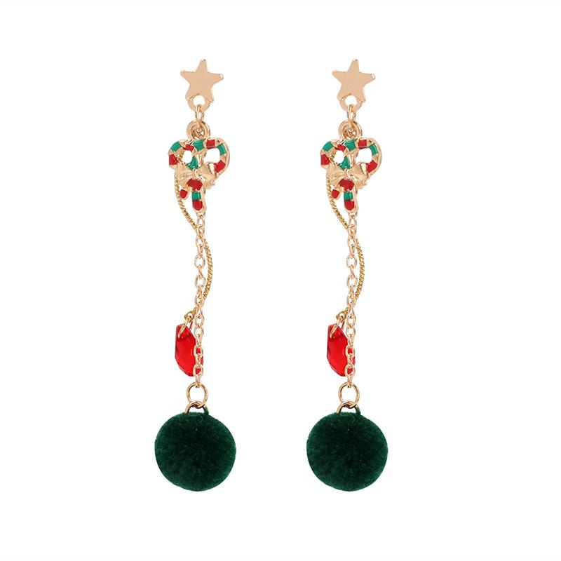 New Accessories Tassel Long Hairball Christmas Earrings, Personalized Fashion Temperament Versatile Design Earrings