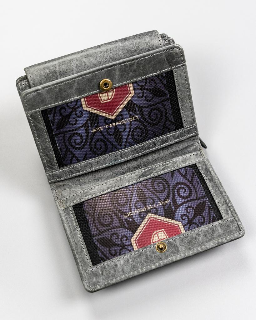 PTN WD2-VLCN-4499 Black Gray Leather Wallet