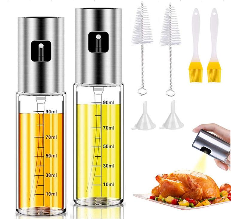 Oil Sprayer for Cooking Olive Oil Spray Bottle Mister Refillable with Scale Air Fryer Accessories for Kitchen Baking BBQ Frying