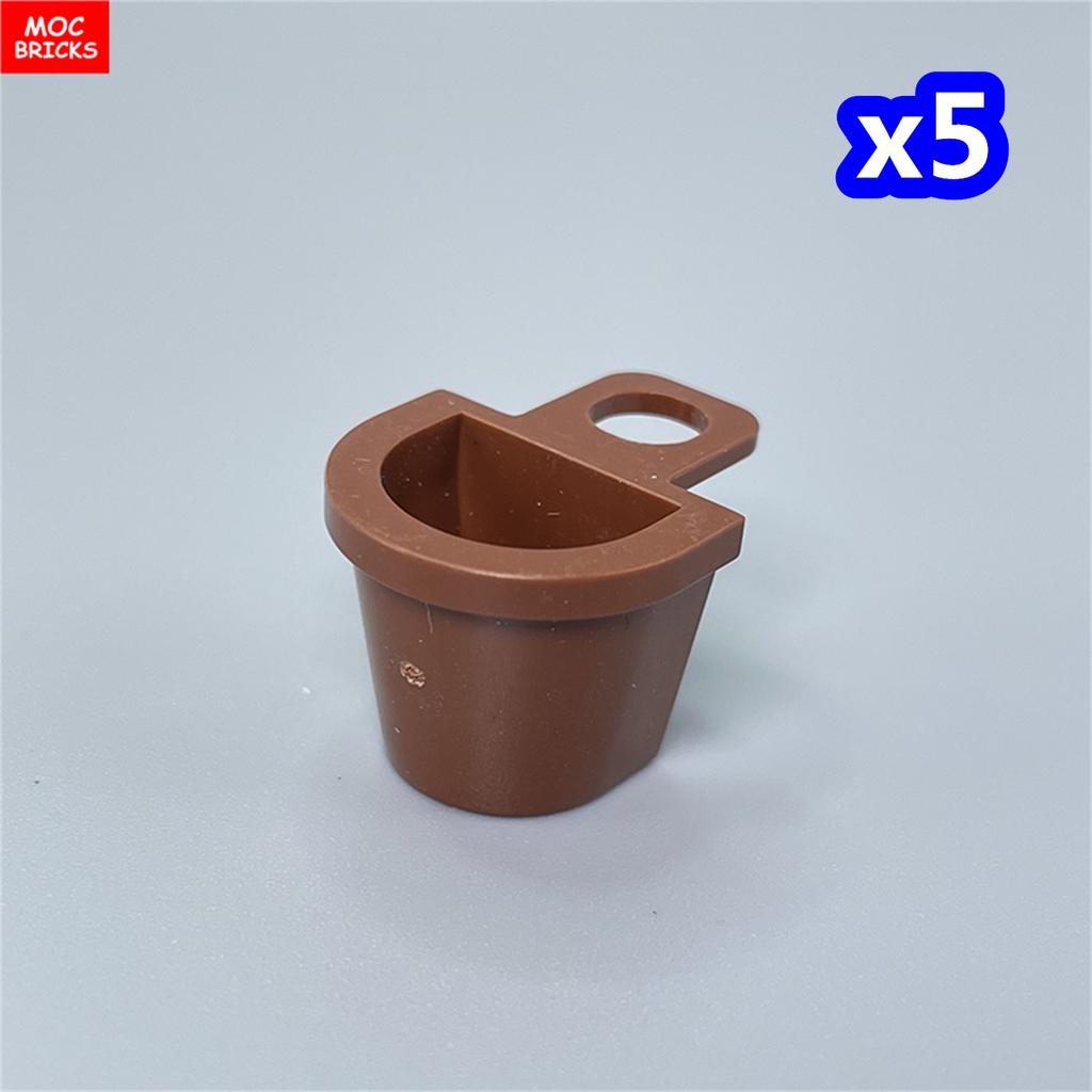 MOC Bricks Container Series Display Box Bucket Basin Pot Pack Basket Attachments Assembled Constructing Blocks Playthings Children Gift