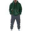 Men's Solid Color Casual Suit Loose Sports Hooded Sweatshirt With Pockets Multi Pocket Overalls Suit