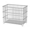 New Stainless Steel Kitchen Drain Basket Large Capacity Space-saving Wire Snack Organizer Square Household Multi-Functional Rack