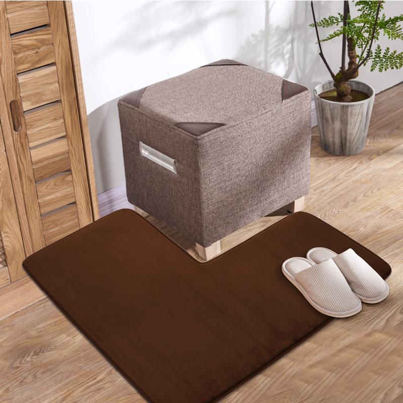 Bathroom Floor Mat L-shaped Kitchen Floor Carpet Non-slip Entry Doorway Floor Rug For Bathroom Bedroom Kitchen Living Room