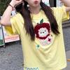 Sommer Reine Baumwoll-T-Shirts für Damen Niedliche Cartoon O-Ausschnitt Oversized Tees Koreanisch Y2k Damenkleidung Lässig Kurzarm y2k Tops