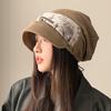 Korean Retro Autumn and Winter Hat for Women with Big Head Circumference Showing Face Small Knitted Loose Wool Hat Casual and Versatile Bag Head Hat