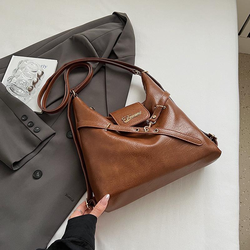 Retro Large-capacity Bag Women's Autumn New Shoulder Bag Multi-functional Messenger Bag Student Commuter Backpack