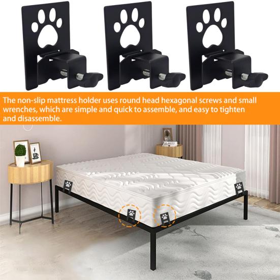 6 Stück Verstellbare Rutschfeste Matratzendichtungen Metall Matratzenrutschstopper Verhindern das Verrutschen der Matratze Matratzenhalter an Ort und Stelle Greifer Prallblech für Metall