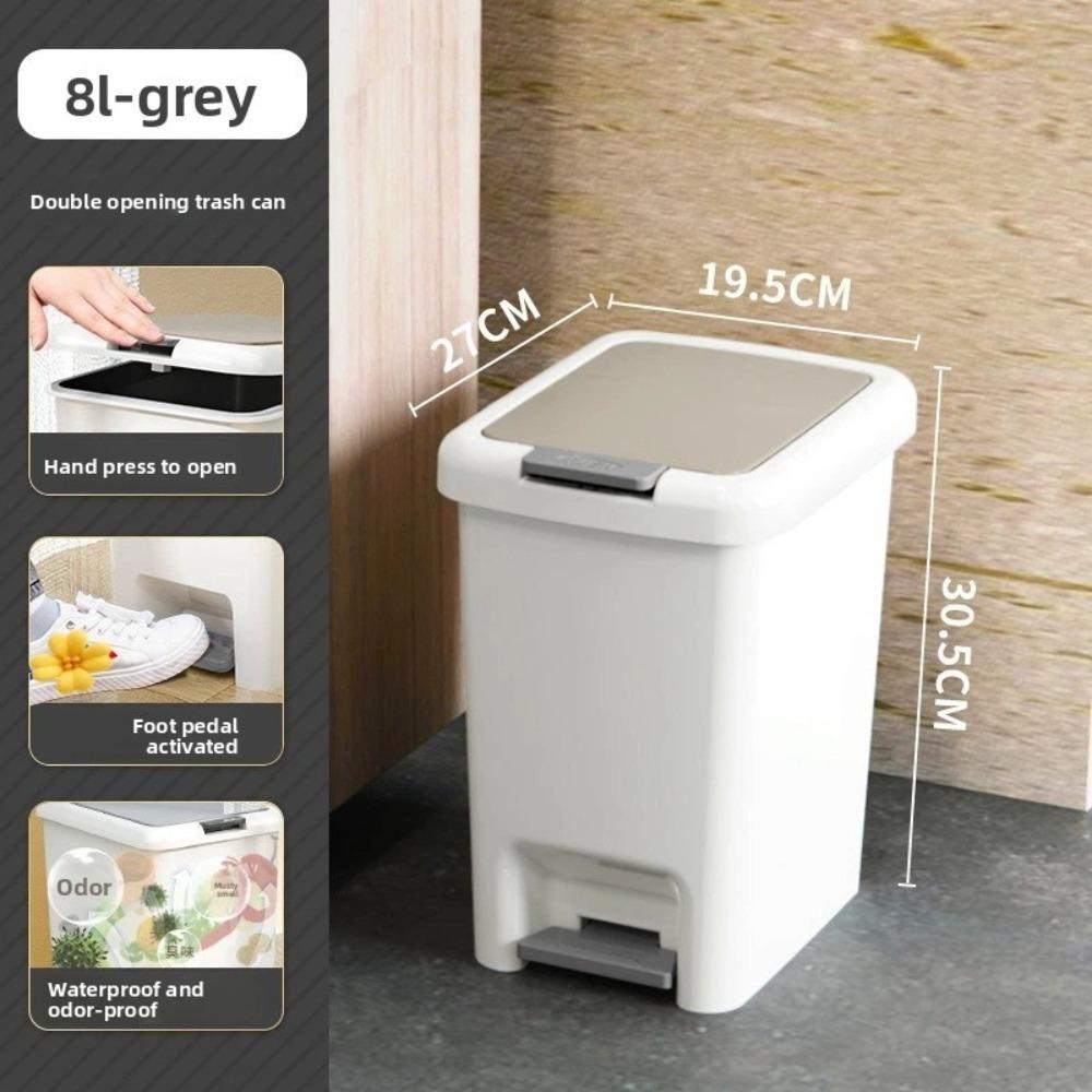 

Durable Construction Garbage Can Large Capacity Wide Opening Bathroom Trashcans With Lid Foot Pedal Waste Basket