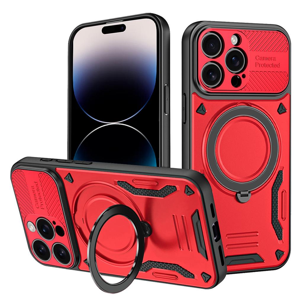 For iPhone 14 Pro Max Case Compatible with MagSafe Shockproof TPU + PC Phone Back Cover with Kickstand