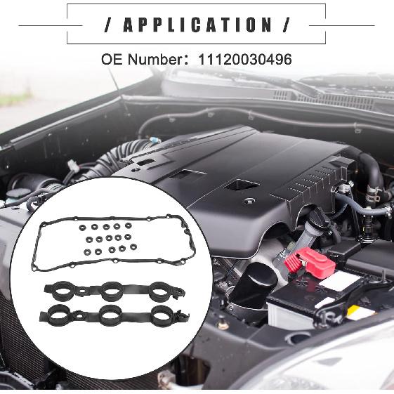 Motoforti Engine Valve Cover Gasket Kit, for BMW E39 E46 E83 E85 2002-2006, Cylinder Head Valve Seal Gasket with Grommet Seal,No.11120030496 Rocker
