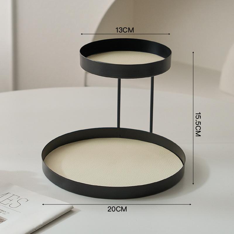 Perfume Double Layer Oval Metal Showcase Storage Rack Versatile Organizer for Cosmetics Jewelry Keys Living Room Bathroom