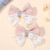 RAINBOW BOWS 2Pcs/lot Sweet Lace Bowknot Hair Clip for Kids Fashion Denim Blue Hairpin Hairgripes Girl Party Hair Accessories