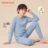 YierShuang Boys' Pure Cotton Thermal Underwear Set