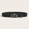 Punk Nonmainstream Men Pu Leather Belt Skull Head Buckle Clothing Accessories