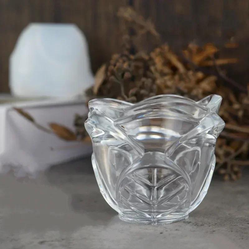 DIY Crystal Epoxy Resin Mold Rose Candlestick Ashtray Multifunctional Mirror Silicone Mold