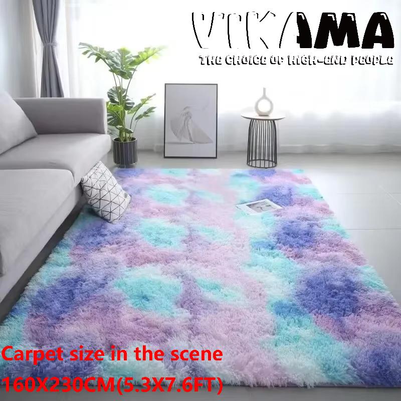 

VIKAMA Ковры из шелковой шерсти Детская комната Гостиная Спальня Тай-дай Нескользящий Моющийся Машинная стирка Коврики для ковров 40X60CM (1.3X2FT