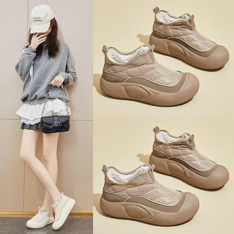 Women's Shoes Cotton Shoes Winter New Velvet Thickened Snow Boots Women's Versatile Casual Non-slip Short Boots Women's Cotton Shoes Warm Shoes