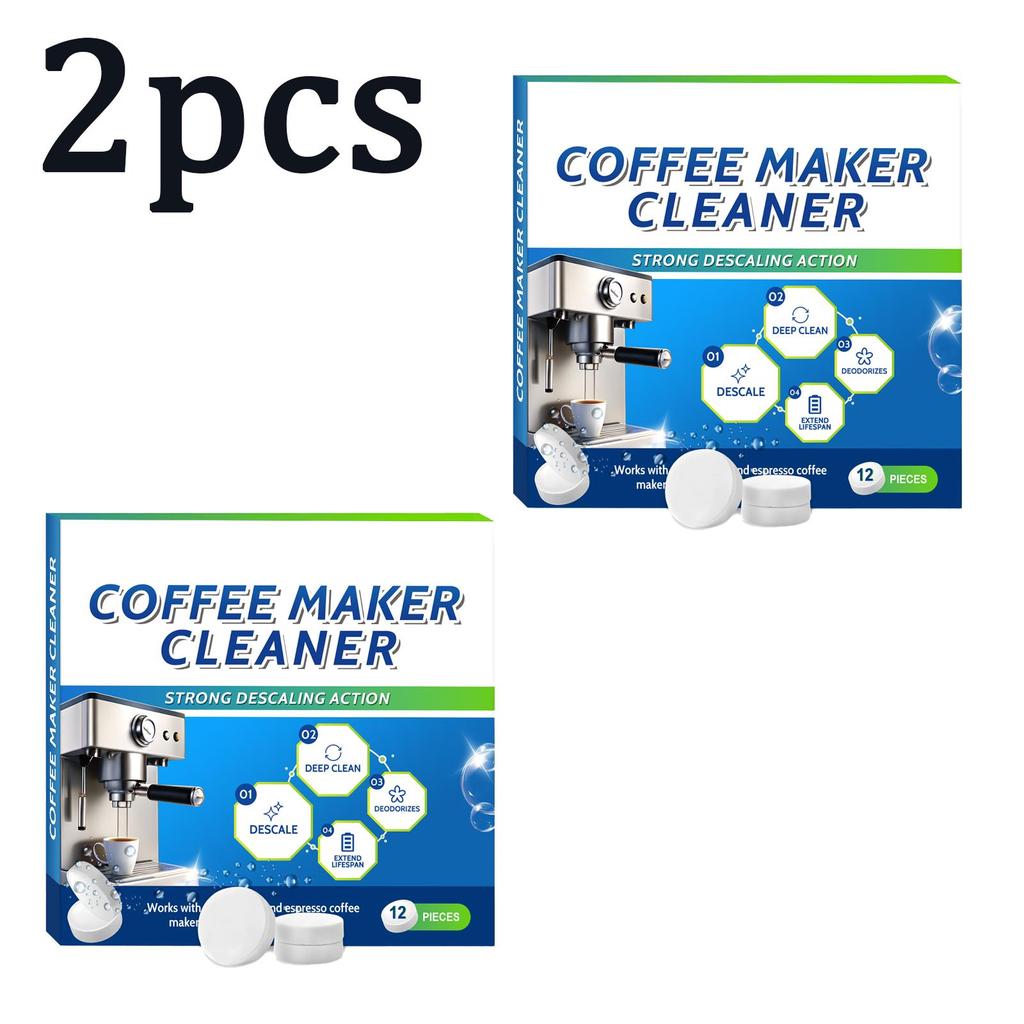 AMZ Coffee Machine Cleaning Tablets 12pcs - Gently Cleans  Stains and Limescale. Portable Universal Coffee Machine Cleaning and Care Tablets.