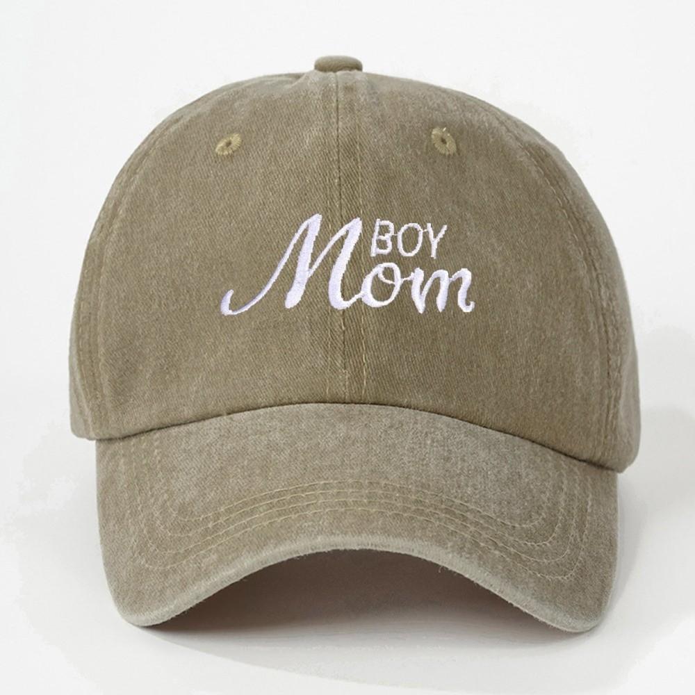 Washed Cotton Boy Mom Embroidery Caps Vintage Baseball Cap Fashion Sport Visors Cap Gifts