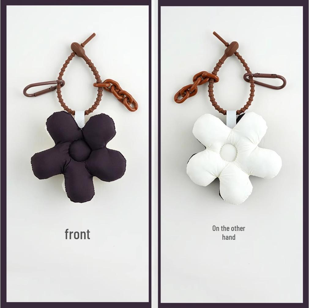 

Trendy Flower Charm: Double-Sided Cute Rose Red Rope Knot Keychain for Bags, Backpacks, and Cars