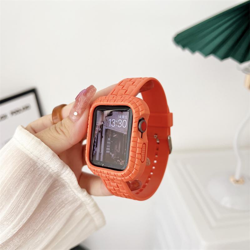 Silicone Watch Strap+Case for Apple Watch Ultra Band 49mm 45mm 41mm 44mm 40mm Sport Bracelet Cover Bumper iWatch 9 8 Se 7 6 5 4