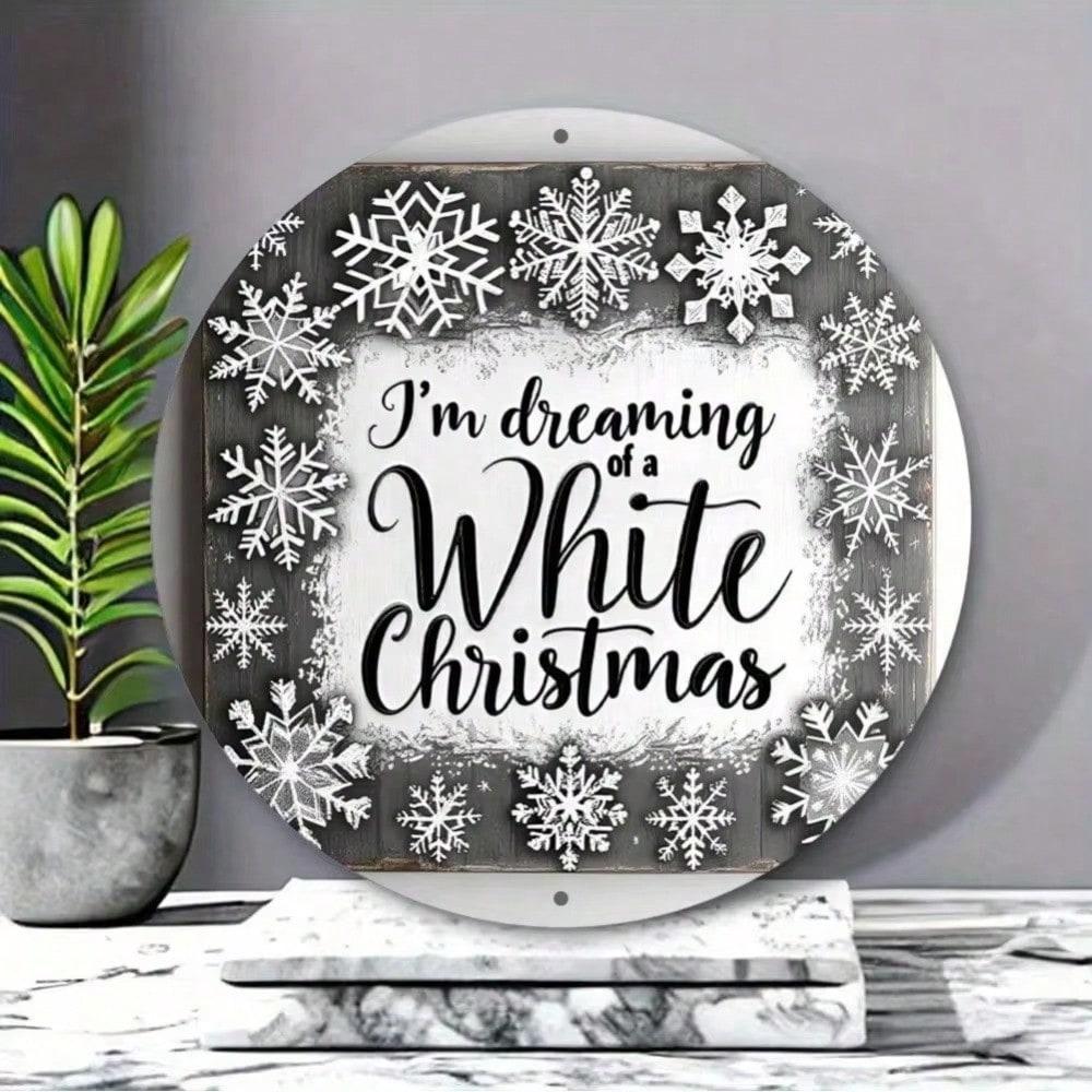 

Vintage White Christmas Metal Snowflake Wreath Sign Holiday Home Wall Art Decor 20x20 різнокольоровий