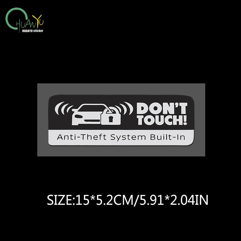 Anti-theft system reminder car sticker; kick plate open reflective sticker warning waterproof creative sticker