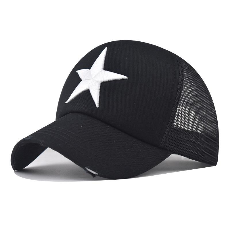 

Горячая Распродажа Унисекс Регулируемая Сетчатая Кепка Повседневная Простая Вышивка Пятизвездочный Хлопок Бейсболка Летняя Кепка Дальнобойщика Для Женщин И Мужчин 56cm-60cm чёрный
