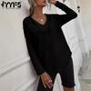YYFS Felpe con cappuccio e felpe con cappuccio a maniche lunghe con stampa tinta unita casual alla moda da donna