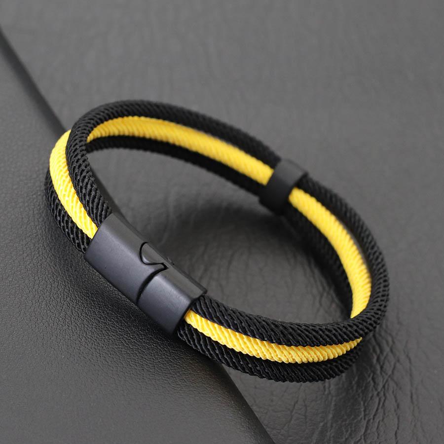 

Noter Novel Men Bracelet 4mm Grade A Milan Rope Wrap Braclet Detachable Magnetic Buckle Outdoor Sports Camping Braslet Joias L 22.5cm 8.5Inch