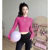 New Chinese-Style Long-Sleeve Yoga T-Shirt with Chest Pads