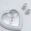 Cute Trendy Pink Bow Tie White Angel Wings Double Hearts String Beads Keychain Camera Pendant for Women Backpack Jewelry Gift