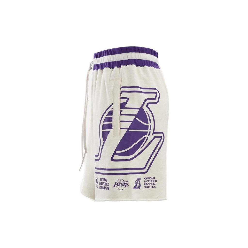 Nike Los Angeles Lakers Logo Print Straight-Leg Basketball Pants Men Bottoms White DR2328-027