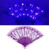 Glowing Lace Rose Fan Light Up Glow In The Dark Night Party Luminous LED Fan For Girls Ladies Women Dancing Music Performance