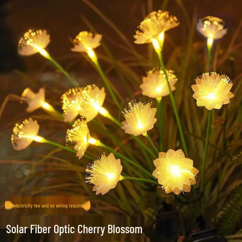 Waterproof Outdoor LED Fiber Optic Flower Lamp - Double-layer Lawn & Garden Decoration
