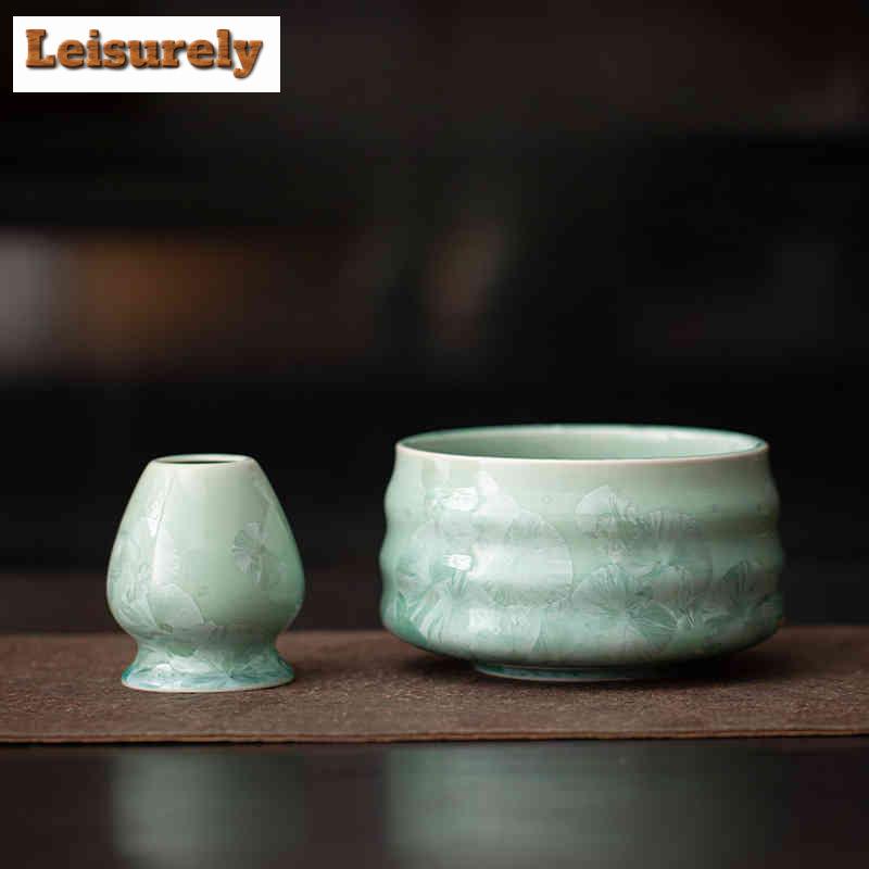 Kiln Change Crystal Glaze Ice Flower Tea Set Complete Set Japanese Matcha Set Kit Tea Holder Tea Ordering Tools Kitchen Gadgets