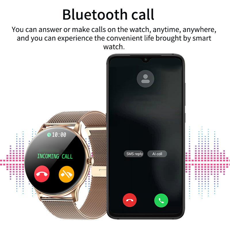 Bluetooth Anruf Herren Damen Smartwatch Full Touch Fitness Tracker Wasserdicht Für Android & Ios Uhr