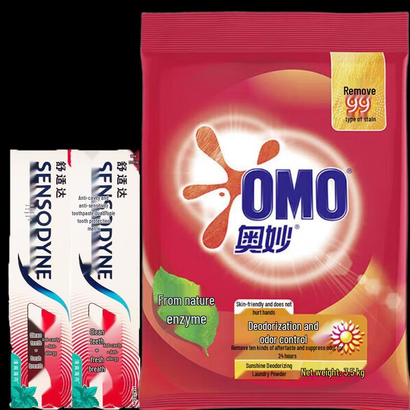 

Sensodyne Fresh Mint Toothpaste & Omo Deep Clean Laundry Powder Bundle